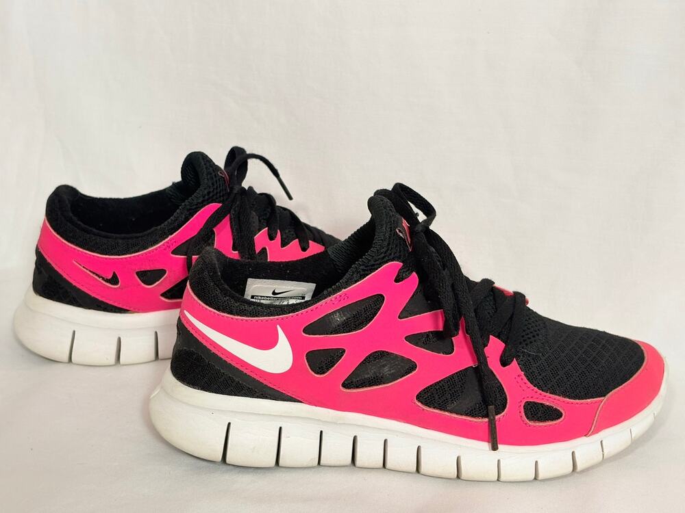 Nike Free Black Pink Running Shoes Size 6.5